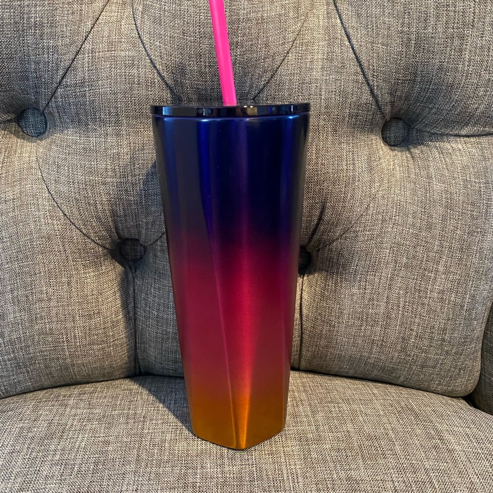 RARE NEW Starbucks 2022 Sunset Steel Venti Tumbler Cup Orange Pink Blue Ombré